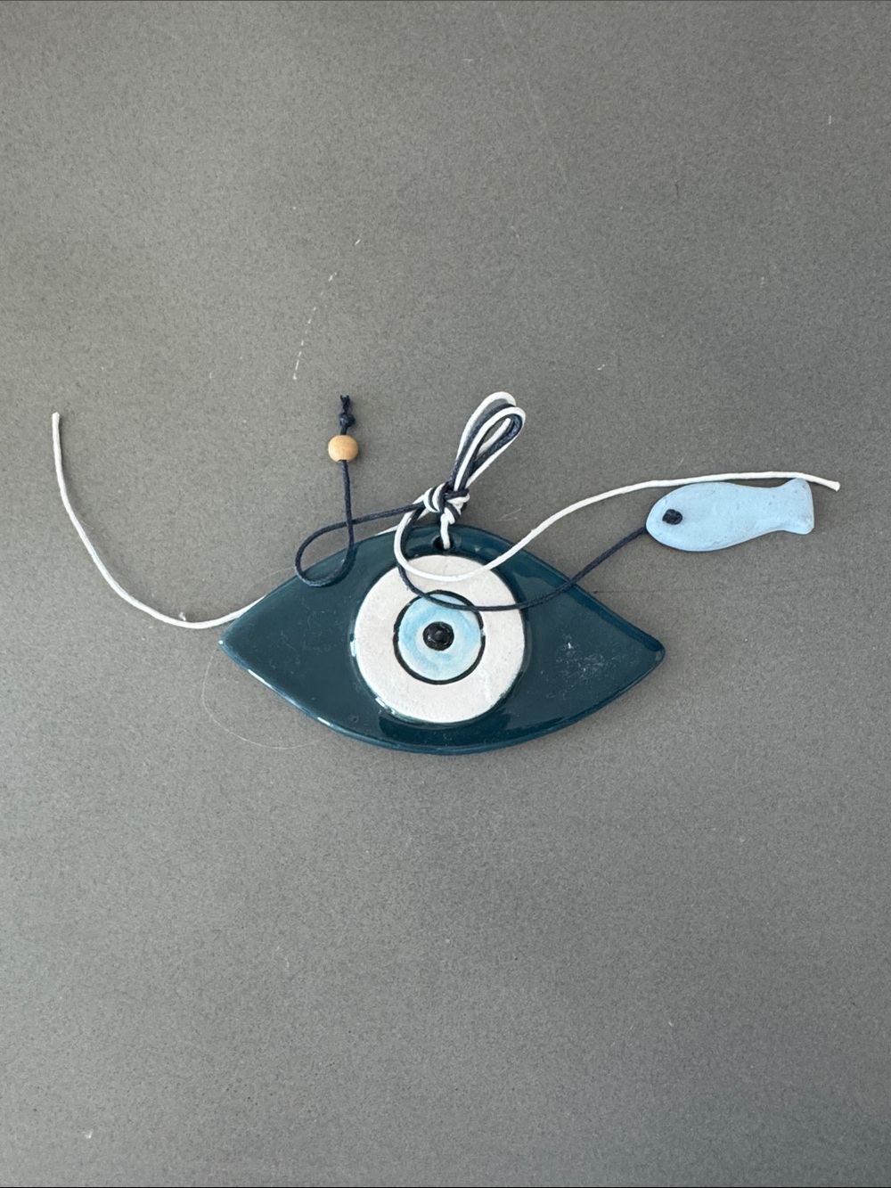 Navy Blue Evil Eye Clay Charm Accessory